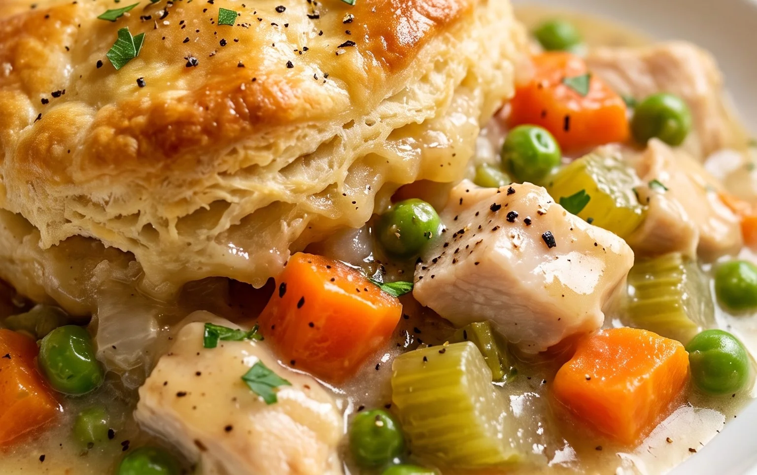 Chicken Pot Pie with Biscuits