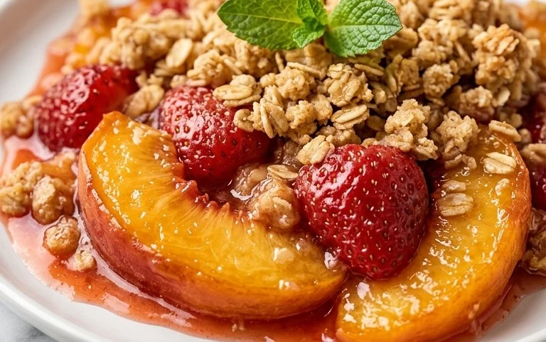 Peach & Strawberry Crisp