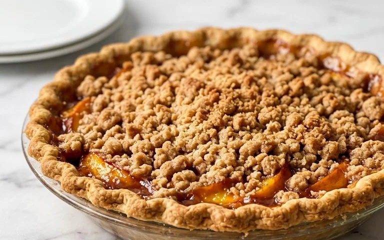 Brown Sugar Peach Crumble Pie – Easy & Delicious