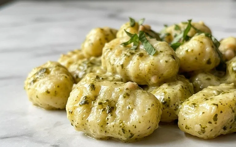 Easy Creamy Pesto Gnocchi Comfort Food Recipe