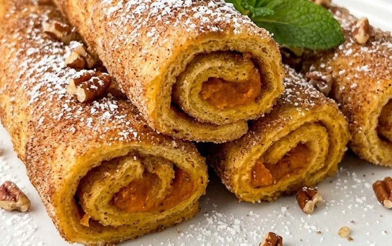 Pumpkin French Toast Roll-Ups