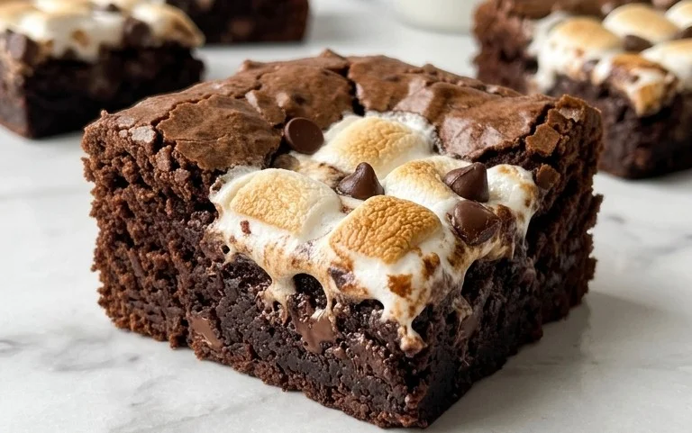 Fudgy Marshmallow Swirl Brownies-Decadent Bliss