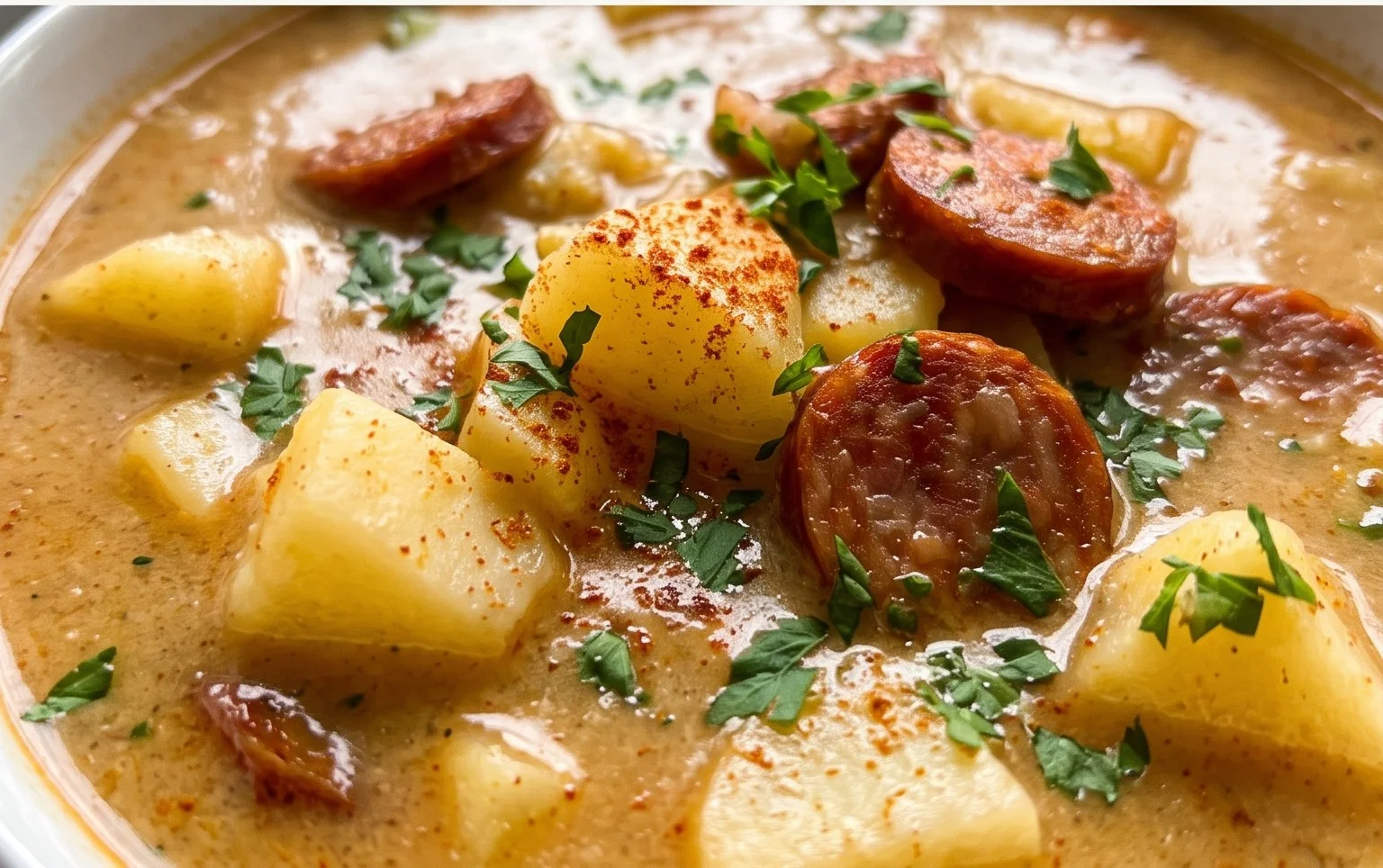 Spanish Potato Soup with Beef Chorizo