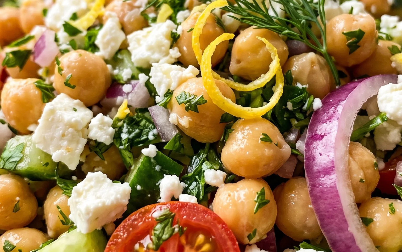 Lemony Chickpea Feta Salad (Gluten Free)